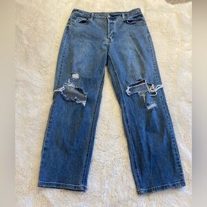 Wild Fable Super High-Rise Straight Distressed Blue Boyfriend Jeans Women’s 14